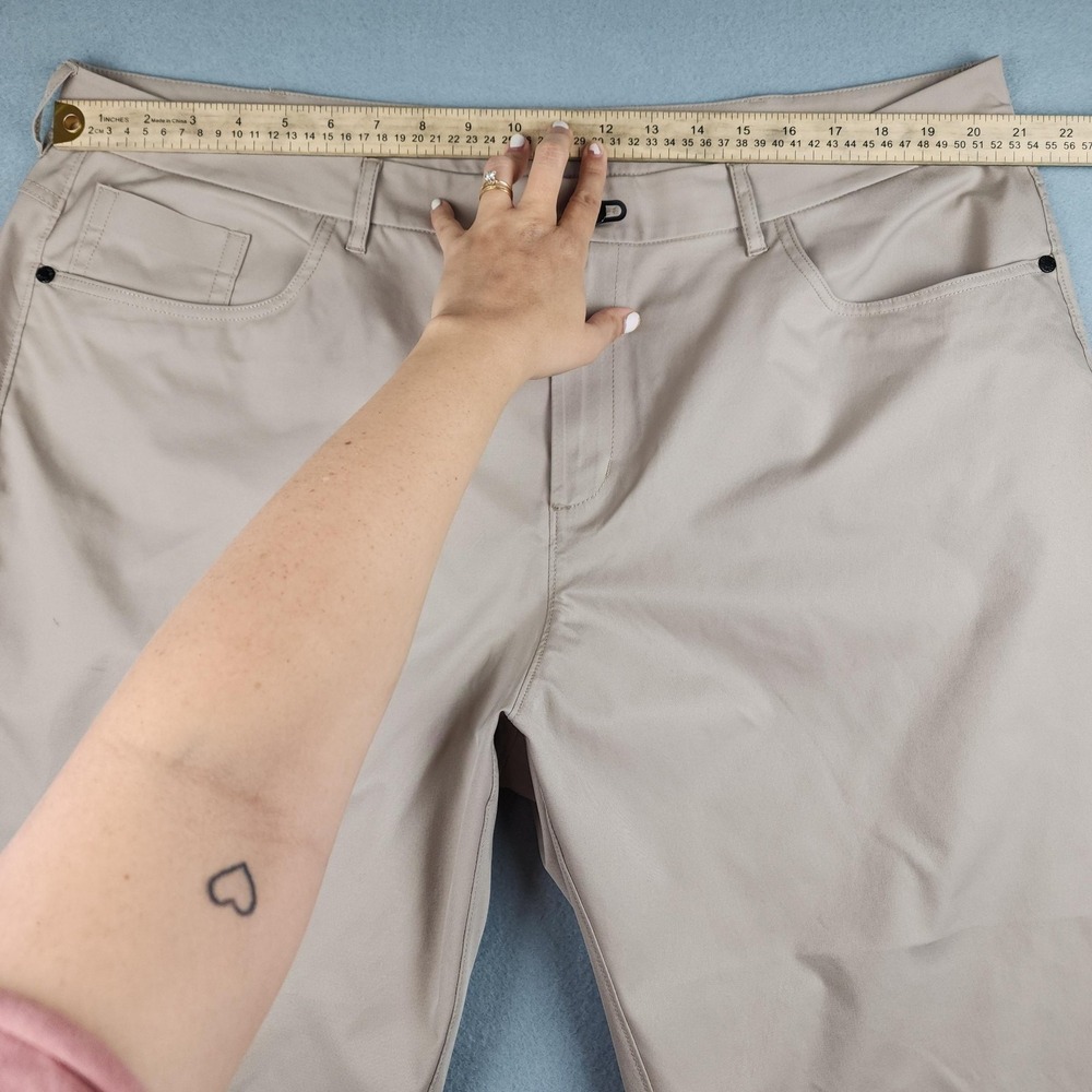 Public Rec Chino Pants Men 42x28(26) Beige Stretch 5 Pocket Straight Microfiber - Picture 6 of 12